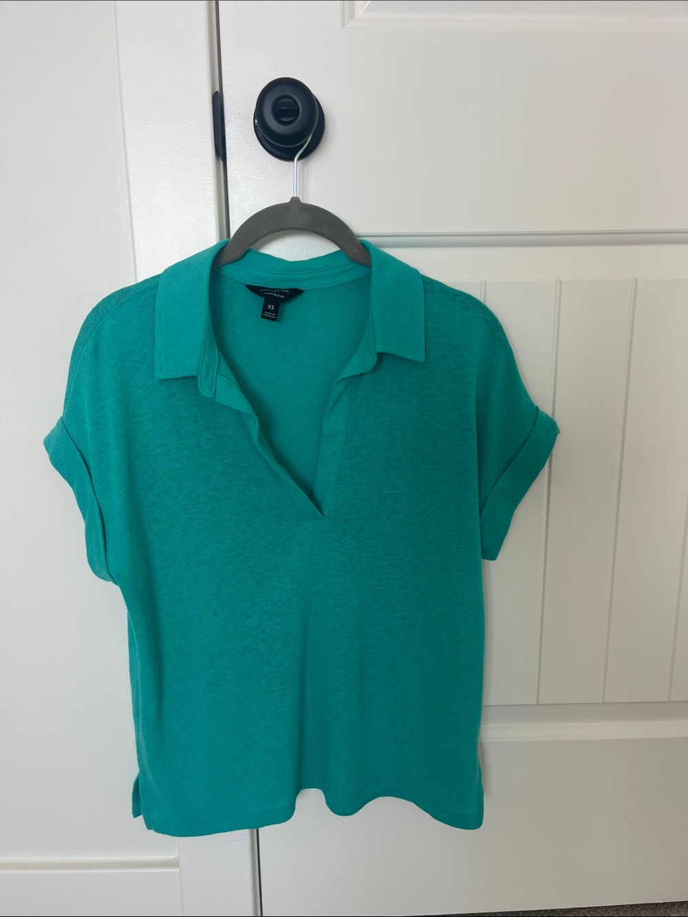 Banana republic factory linen blend drop shoulder collared shirt